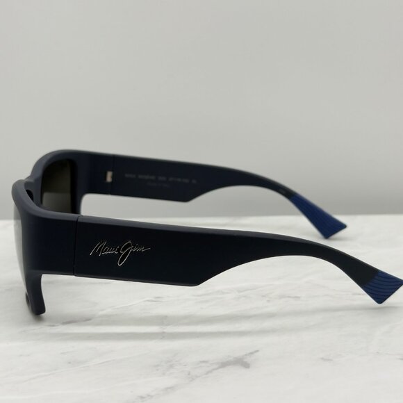 Maui Jim Kaolu MJ0641S-003 Square Sunglasses Blue Wrap Polarized Grey Lens Sport - Picture 3 of 9